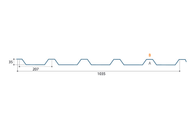Damwand dak/wandplaat profielplaat 35-207-1035