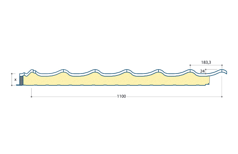 Permapan geisoleerde dakpanplaat 40 mm- Mat terracotta