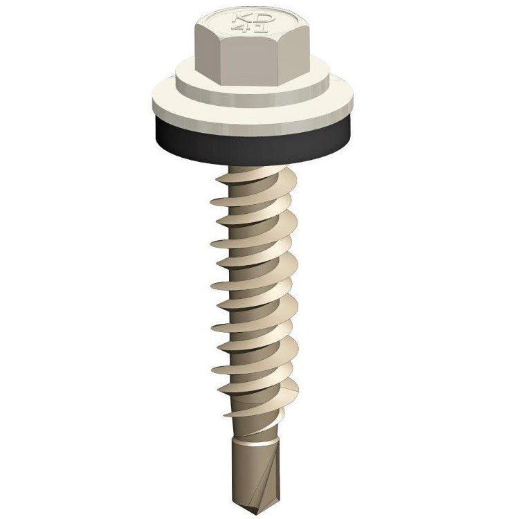 Zelfborende afwerkschroef  6,3 x 38 mm: Gebroken Wit